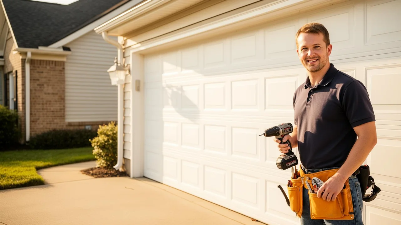 Garage door spring repair technician in Montreal